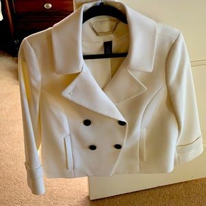 Winter white year round double breasted jacket size 12
